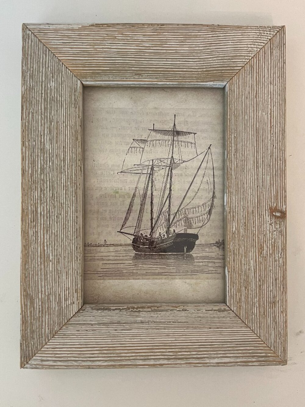 Brand New Rustic Picture Frame 4x6 Ship Art